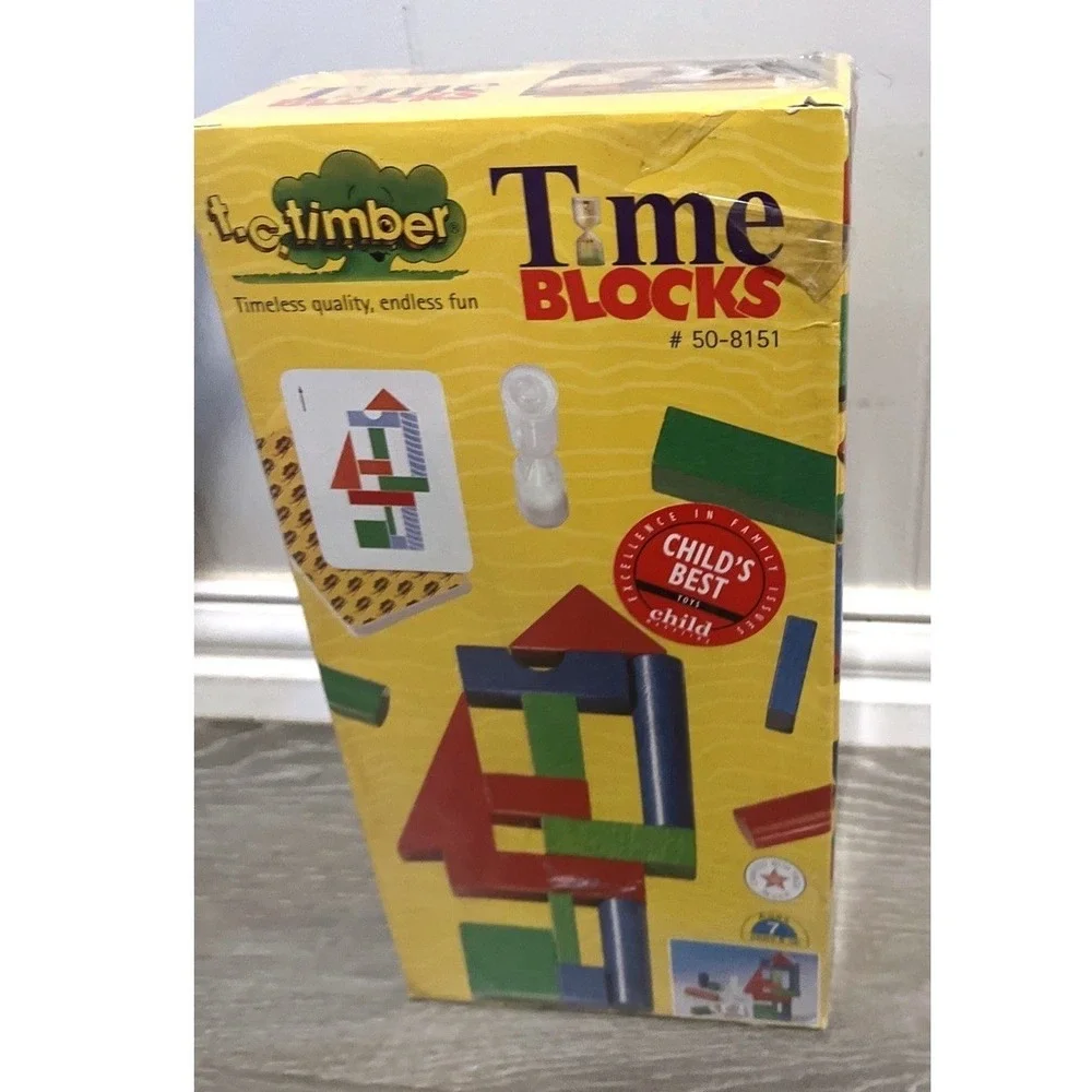 Vintage T.C. Timber Time Blocks Game 50-9151 New Sealed HABA Hardwood 1993 STEM